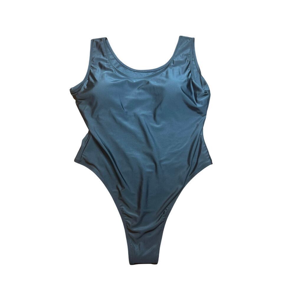 Annbon Womans Thong Swim Suite One Piece Black With Padded Bust Size XXXL